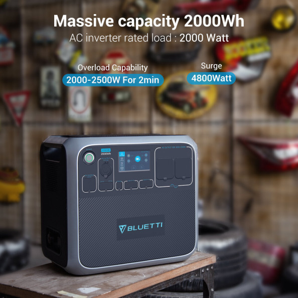 Bluetti AC200P pārnēsājamā elektrības stacija + 2 x PV350 saules paneļi